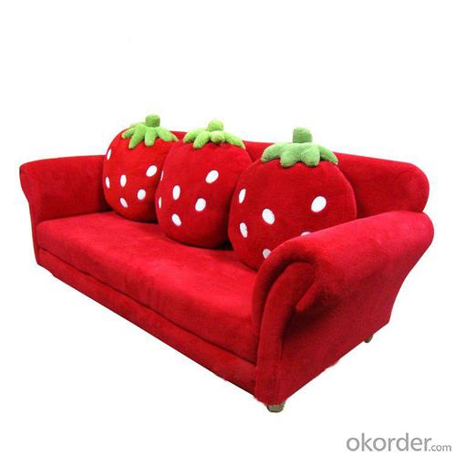 Strawberry Pattern Kids' Sofa Three Seats High-elastic Foam Bright Color System 1