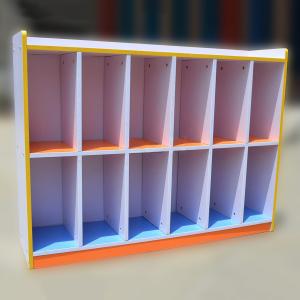 Children's Toy Cabinet with 12 Grids for Kindergarten Space-saving