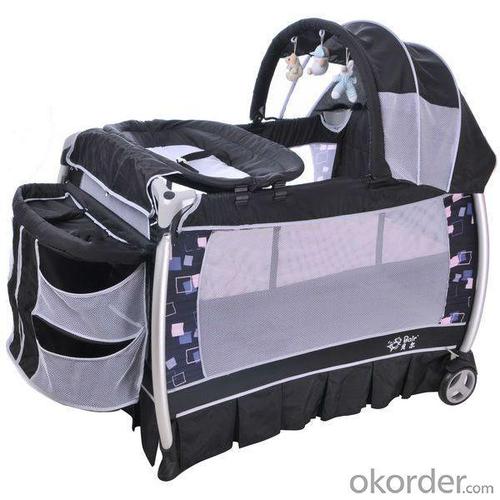 Europe Playpen With Double Layer -Khaki Black System 1