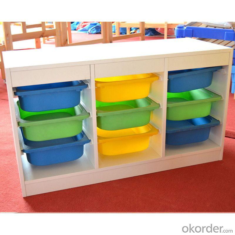 Bass Wood Kids' Cabinet with 9 Storage Creative Design Space-saving