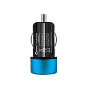 Car Charger for iPhone 5/5s/ iPad/ iPod/ Samsung/ HTC/E- Cigarette with Mini USB Port in Blue