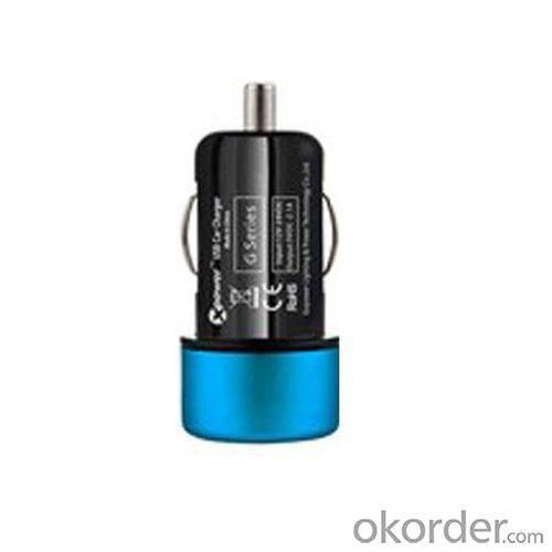 Car Charger for iPhone 5/5s/ iPad/ iPod/ Samsung/ HTC/E- Cigarette with Mini USB Port in Blue System 1