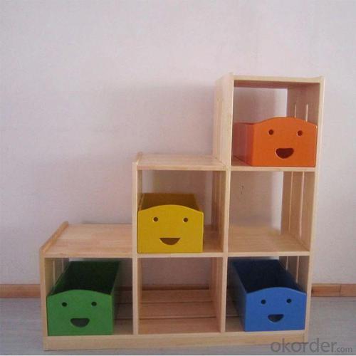 Keystone Shape Children's Wooden Cabinet with Grids Multiple Pattern System 1