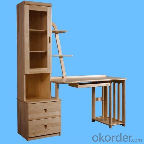 solid wood table with bookrack