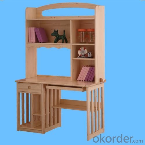 2014 Hot Selling Solid Wood Children Computer Desk, Natural Pine Wood Children Table With Bookrack