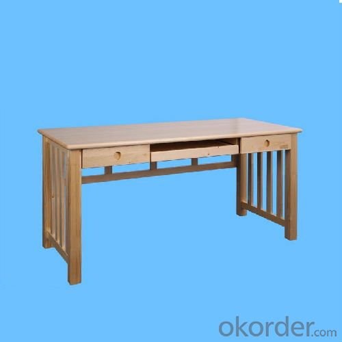 China Factory 2014 New Design Solid Wooden Children Table With Bookrack, Natural Wood Kids Desk With Bookshelf