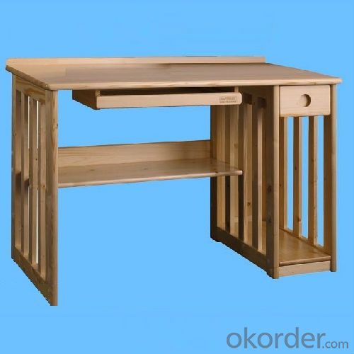 Factory Wholesale Solid Wood Children Table With Bookshelf, High Quality Natural Wood Kids Computer Desk
