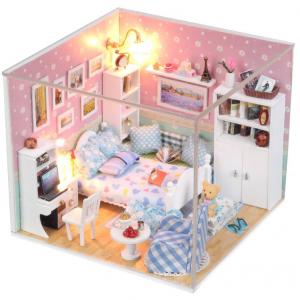 Diy Doll House With Light And Simulation Furniture