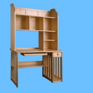 Children Preschool Furniture/Students Study Table with Bookrack in Pine Wood