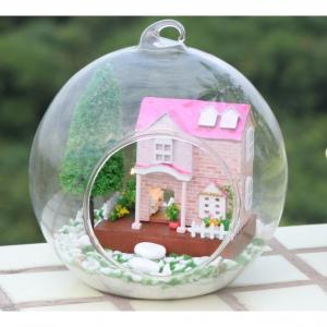 Funny Wooden House Doll House With Light And Simulation Furniture