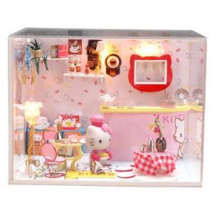 Handmade Wooden Doll House, Diy Wooden Toy House, Funny Doll House With Light