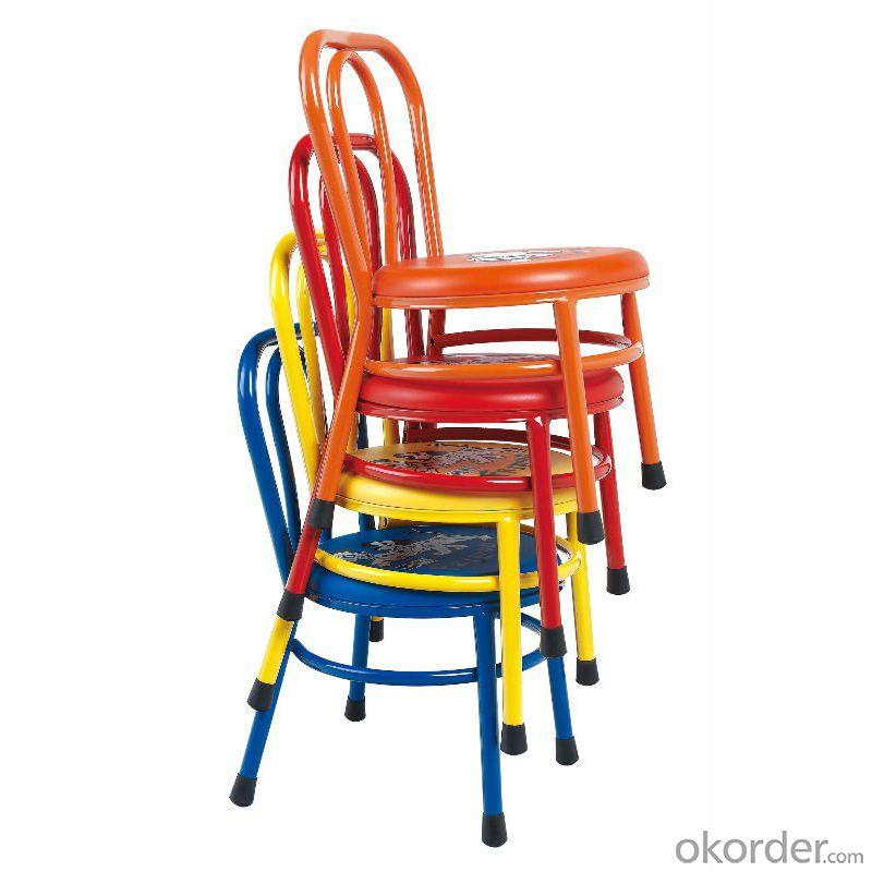 Fashion Plastic Kids' Chair with Spurts Spreads Steel Frame Durable