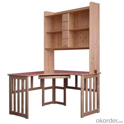 Children Preschool Furniture/Students Study Table with Bookcase in Natural Pine Wood System 1