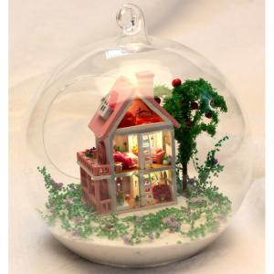 Adult Wooden Doll House With Light, Diy Wooden Toy House, Miniature Wood Crafts House