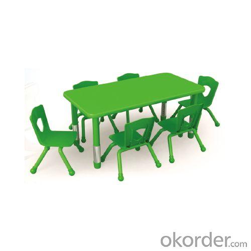 Adjustable Children Desk And Chair With Six Seats Square Table System 1