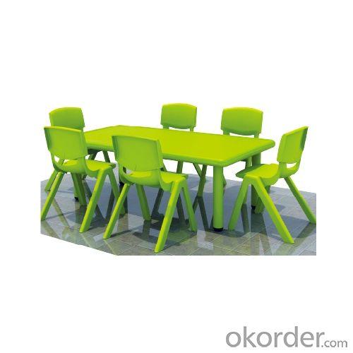 Six Seats Square Pp Plastic Children'S Chairs With Different Colors System 1