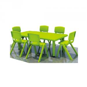 Six Seats Square Pp Plastic Children'S Chairs With Different Colors