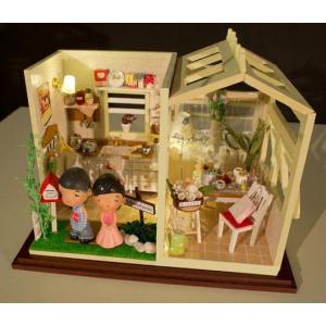 DIY Wooden House Doll House with Lights and Simulation Furniture