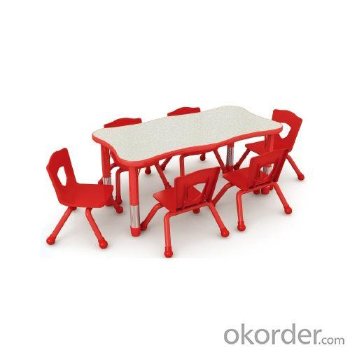 Adjustable Children Desk And Chair With Six Seats System 1