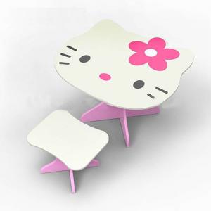 MDF Children Preschool Furniture/Students Study Table in Hello Kitty Pattern Wood OEM
