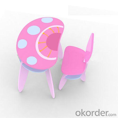 Preschool Children Table Kids Study Table and Chair Set in Cartoon Mushroom Pattern System 1