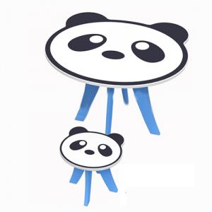 Children Table Preschool Students Desk with One Chair Cartoon Panda System 1