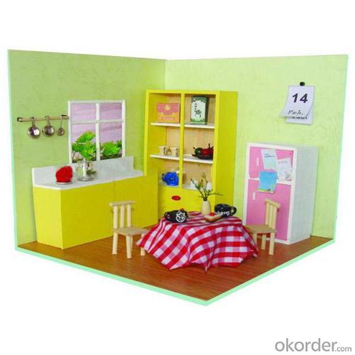 Diy Wooden House Toy For Kids With Light And Simulation Furniture System 1