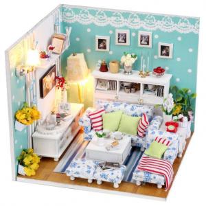 Funny Doll House with Light DIY Adult Wooden Doll House In Glass