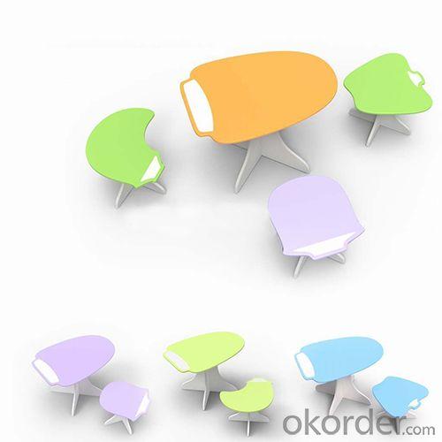 Children Preschool Furniture/Students Study Table and 6 Kids Stools in Multi Colors System 1