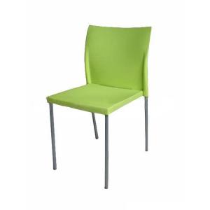 Stylish Children's Dinning Chair with Chromed Steel Frame Light Green