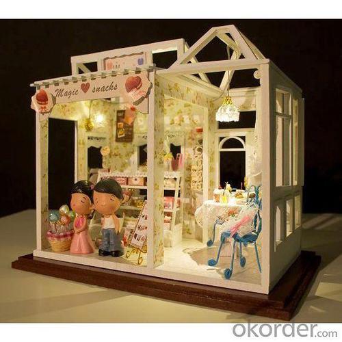 DIY Children Gift Wooden Doll House with Light and Simulation Furniture System 1