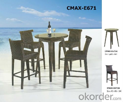 New 2014 Wicker Outdoor Furniture Bar Sets with Armless Chair CMAX-E671
