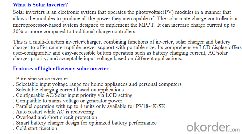 On Grid Solar Inverter GW5048D-ES / GW3648D-ES