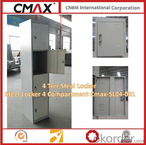4 Tier Steel Locker Steel Locker 4 Compartment Cmax-SL04-001