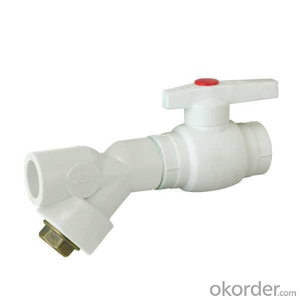 High Quality A type plastic ball valve with brass core and filter