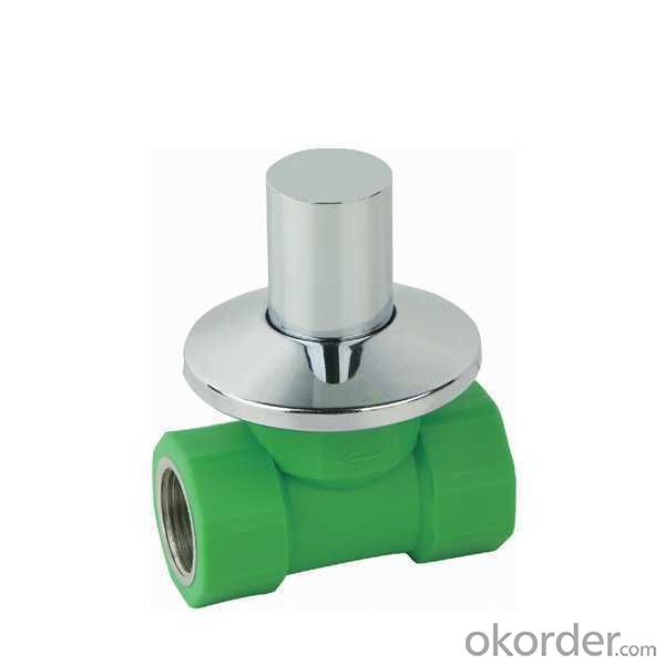 High Quality  PP-R double female threaded concealed  stop valve