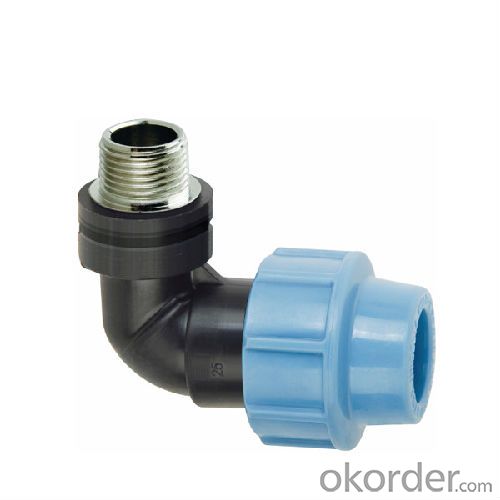 High  Quality  90  Eblow  male  with  brass  threaded  insert