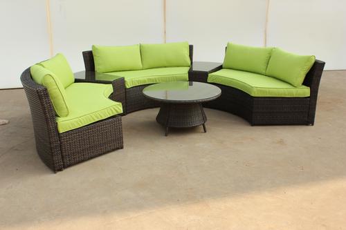 Popular Outdoor Rattan Sofa set for garden power coated aluminium frame System 1