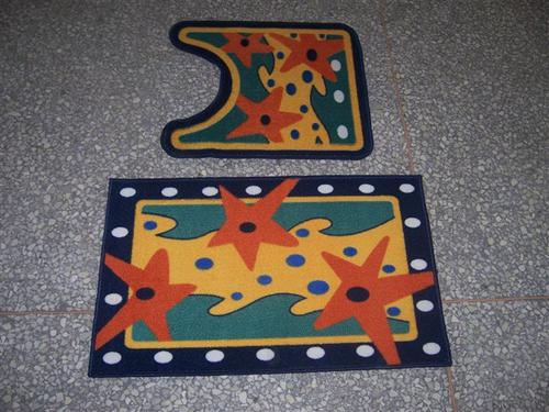 Hot Sale Cheap Nylon Printed Bath Mat Set with Custom Design System 1