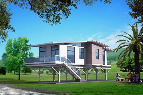 Light Prefabricated Steel Structure Villas 002 System 1