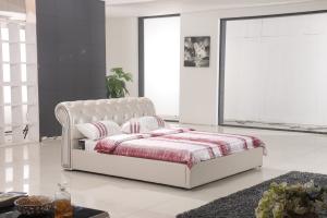 Modern classic leather bed Chinese leather