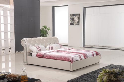 Modern classic leather bed Chinese leather System 1