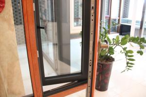 Energy saving aluminum clad wood ROTO hardware Double glazing aluminum window