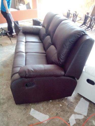 Manual recliner leather sofa set 8387 System 1