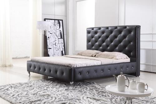 Modern classic leather bed Queen size PU System 1