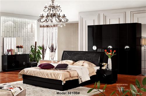 Modern muslim classic leather bed Queen size new style System 1