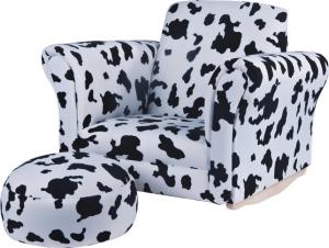 Child's   Rocking Chair with Ottoman-Cow Design