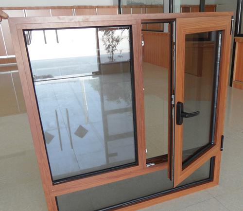 Aluminum frame tilt an turn windows with gold color hinges System 1