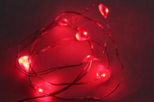 Copper Wire Red Light String with Battery Box