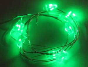 Copper Wire Green Light String with Battery Box